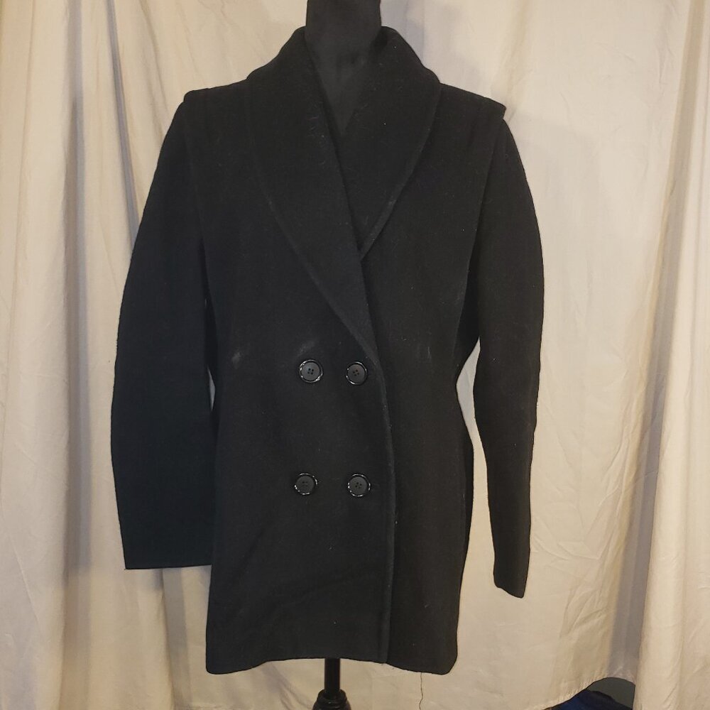 Vintage Women's Herman Kay Double Breasted Wool Blend Pea Coat - M